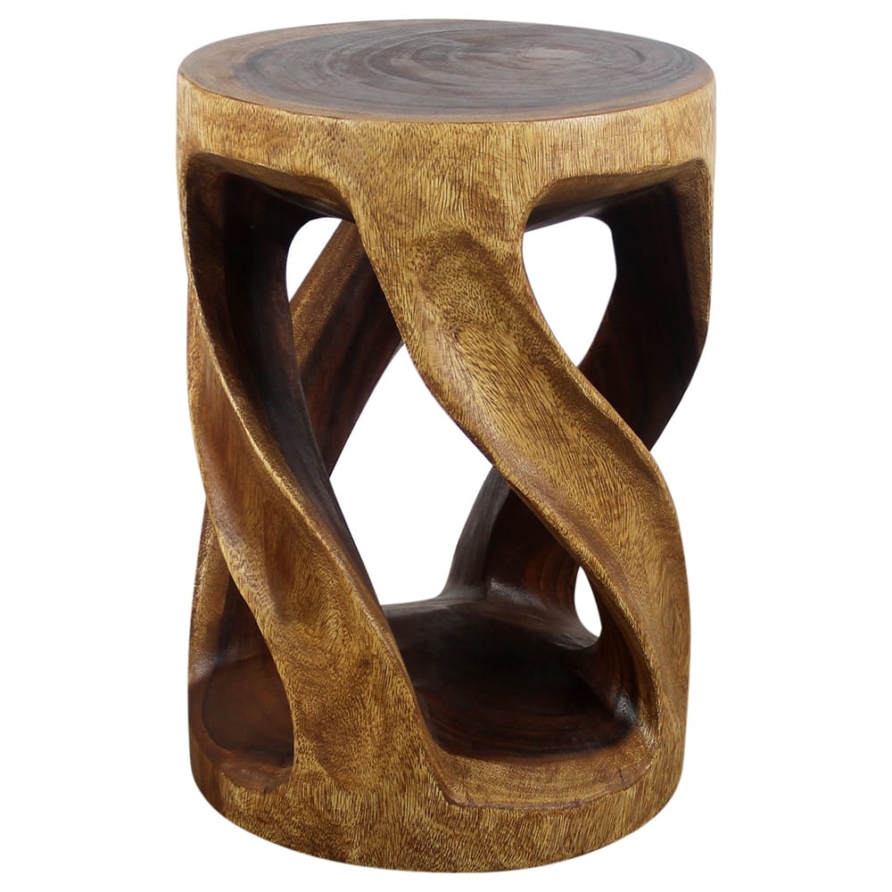 Haussmann® Round Wild Twisted Vine End Table 14 in D x 20 in H Walnut Oil - 14" x 14" x 20"