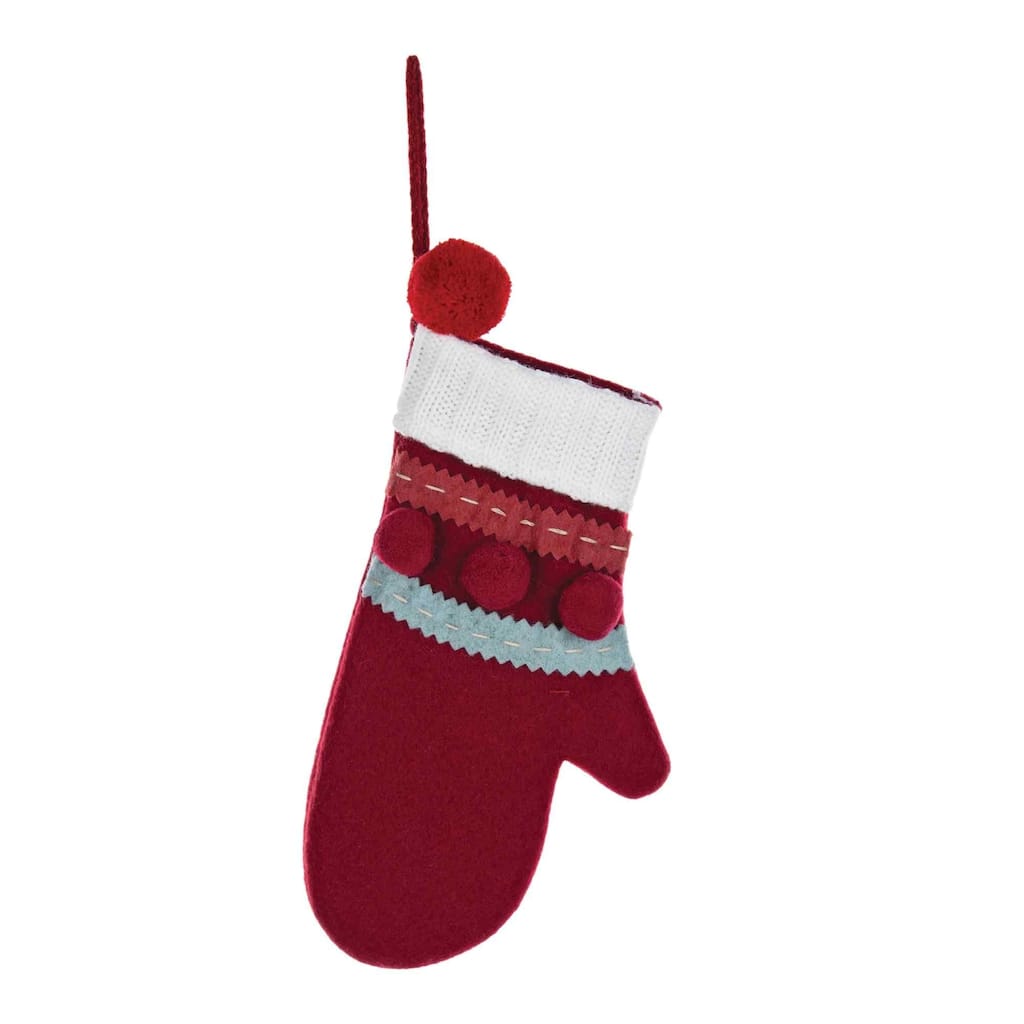 Plush Mitten Christmas Ornaments - 8.5" - Set of 24