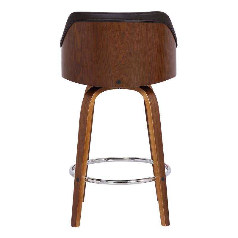 Alec Upholstered Wood Counter or Bar Swivel Stool