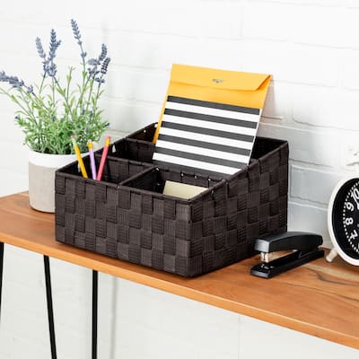 Espresso Polypropylene Desktop Mail Organizer