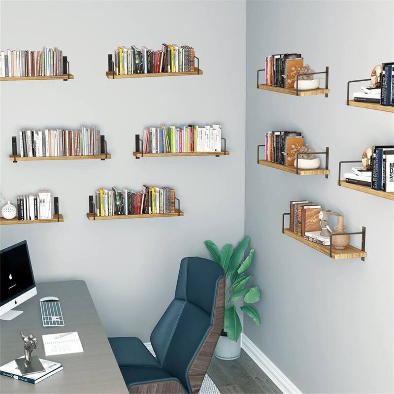 24 Inches Easy to Install Wall Mounted Shelves - 6"D x 24"W x 6"H