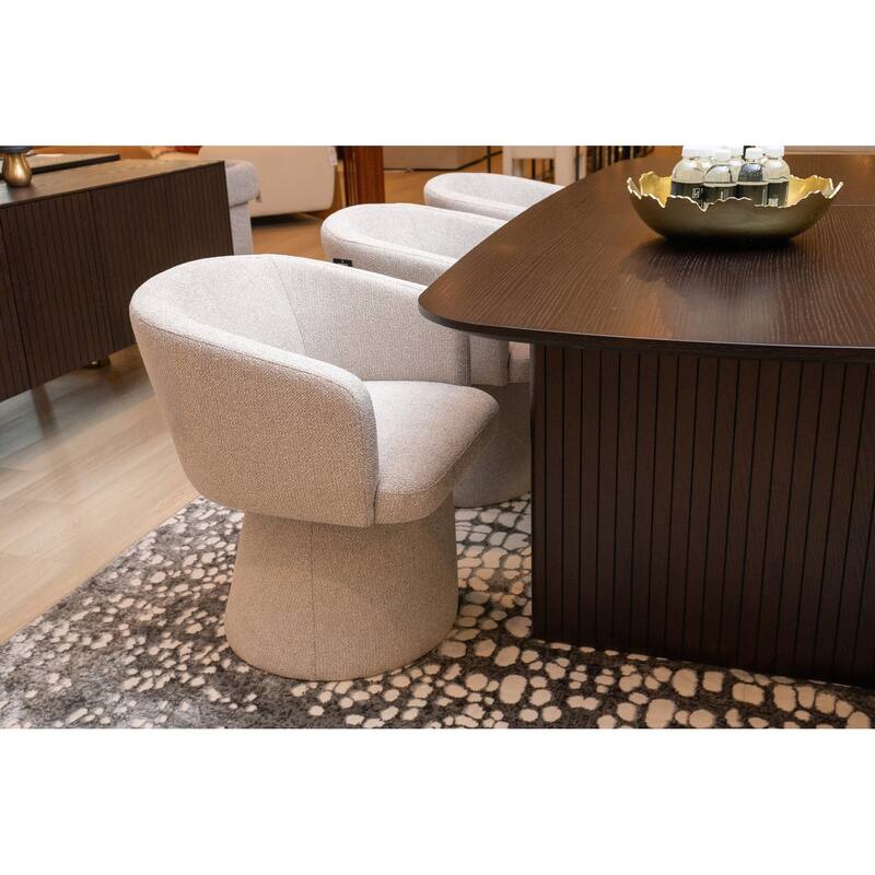 Modrest Linton Modern Light Grey Fabric Dining Chair