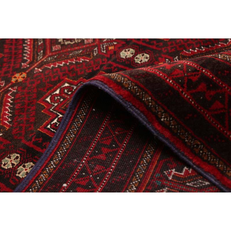 ECARPETGALLERY Hand-knotted Teimani Dark Red Wool Rug - 3'0 x 5'5