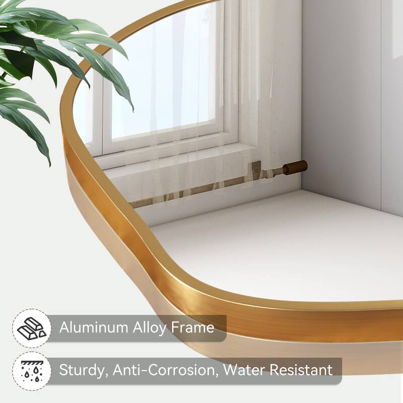 Stylish Aluminum Alloy Framed Irregular Wall Mirror