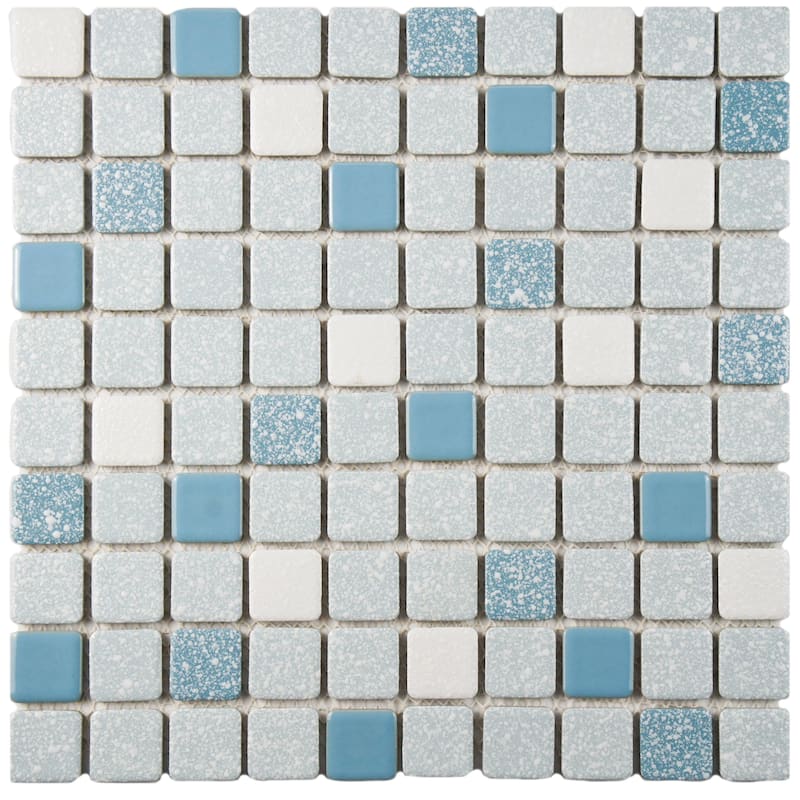 Merola Tile Crystalline Square Blue 12" x 12" Porcelain Floor and Wall Tile