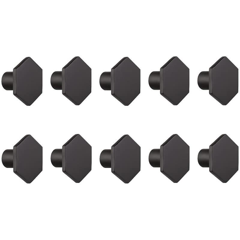 Design House 206599 Hexagon 1-3/16" Geometric Cabinet Knob - Pack of - Matte Black