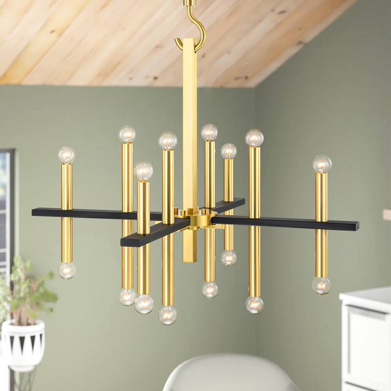 16-Light Modern Industrial Large Sputnik Up/ Down Candle Chandelier for Living/ Dining Room