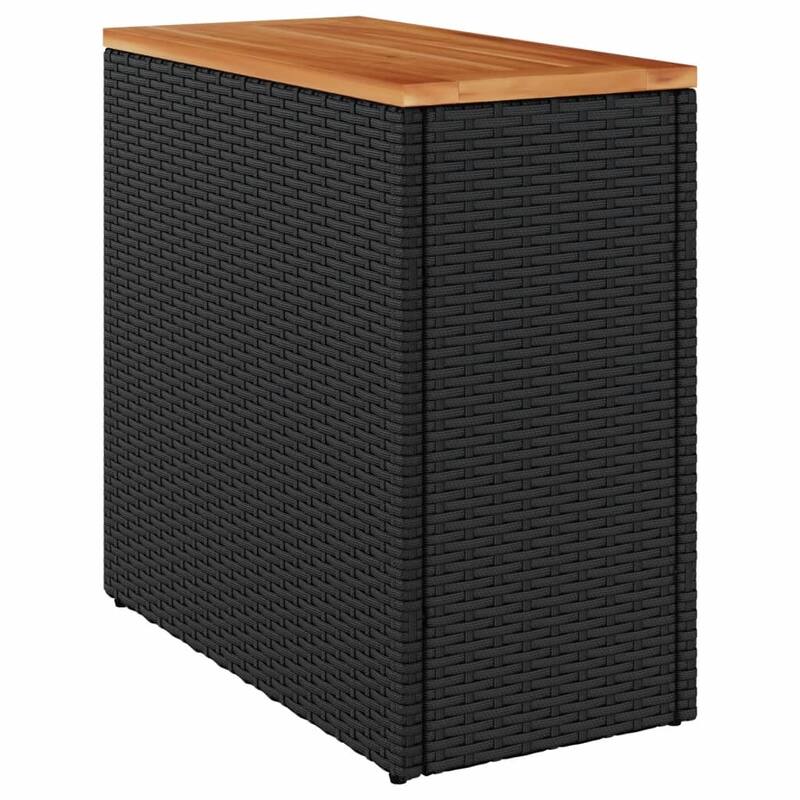 vidaXL Patio Side Table Outdoor Furniture Side Tea Coffee Table Poly Rattan - 10.8 x 22.8 x 21.7 in