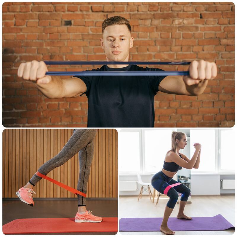 5Pcs TPE Resistance Bands Elastic Workout Bands Exercise Loop Medium, Yellow - 0.7mm