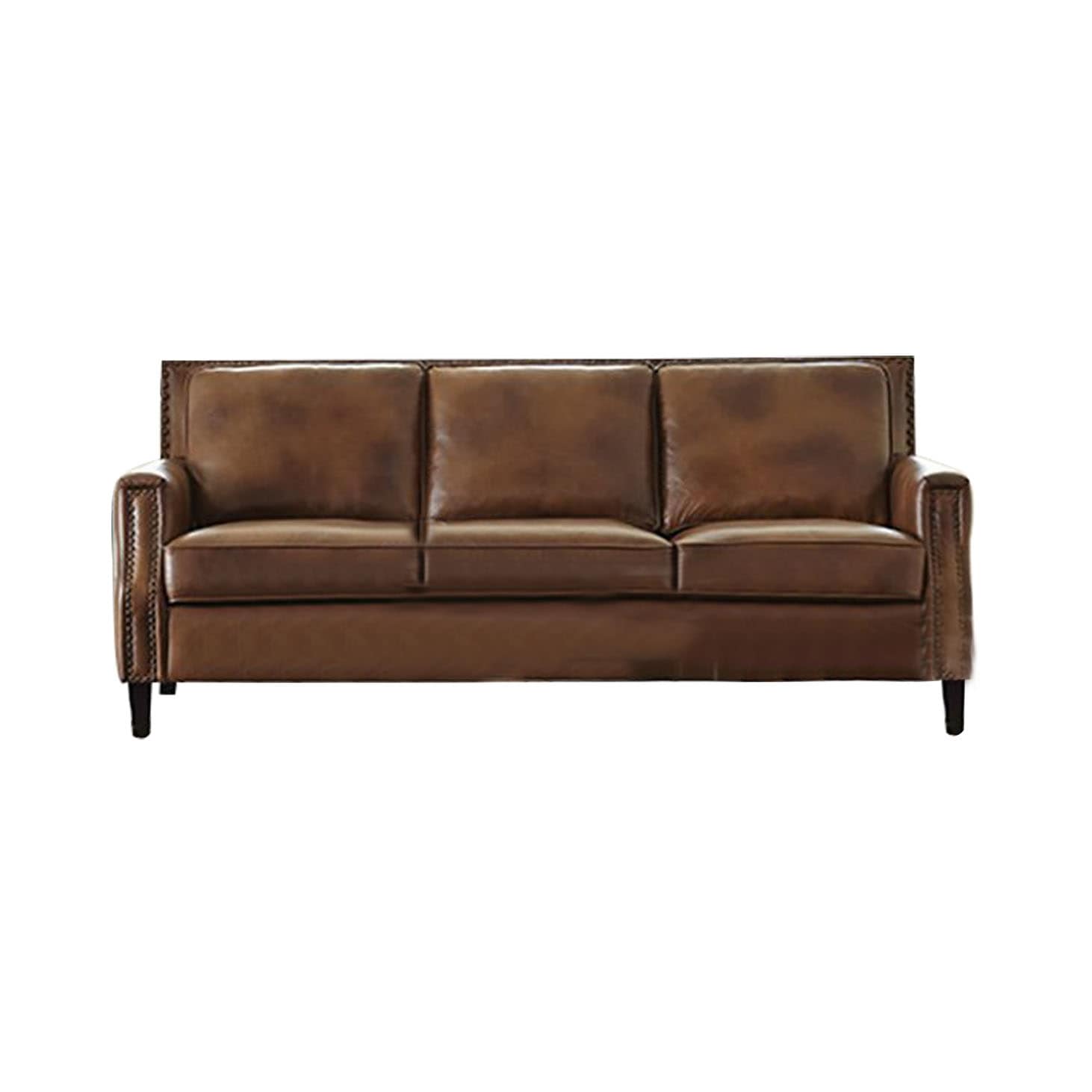 Simple Relax Upholstered Sofa in Brown Sugar and Espresso