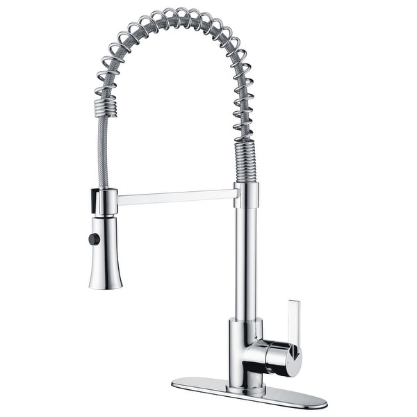 UltraFaucets Euro Collection Spring Spout Kitchen Faucet With Pull-Down ...