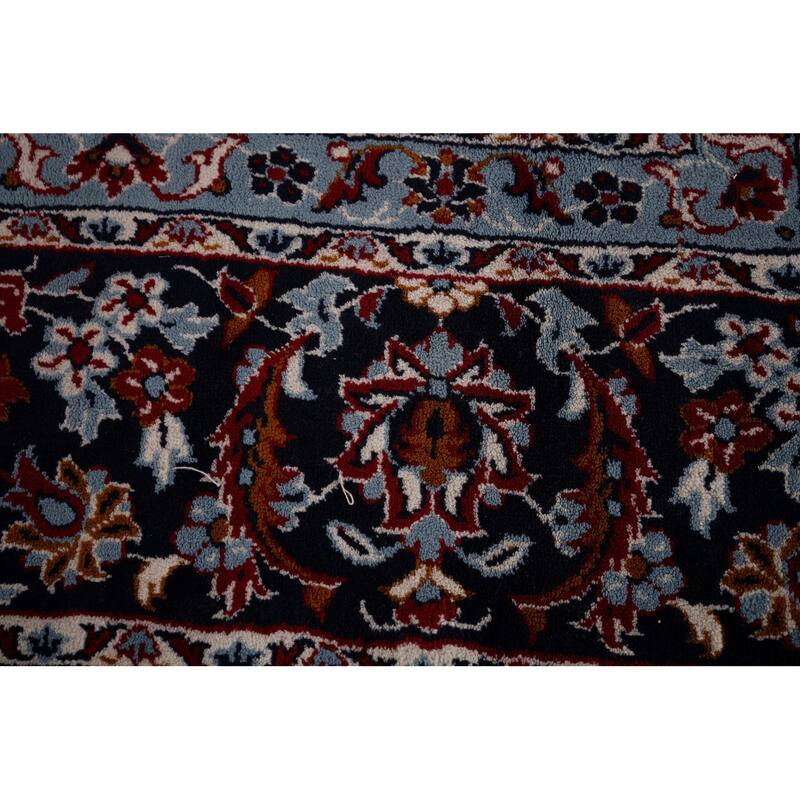 Floral Kashan Turkish Rug Machine-Made Bedroom Red Carpet - 9'8" x 12'9"