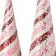 preview thumbnail 3 of 2, 14-18" Glitter Iced Striped Cone Tree Set of 2