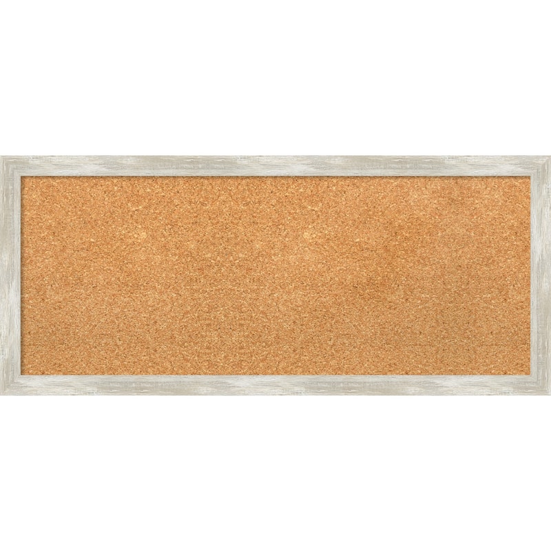 Crackled Metallic Narrow Narrow Framed Cork Bulletin Memo Board - 32-Inch x 14-Inch