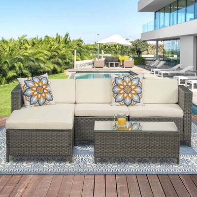 Royalcraft 5 Piece PE Rattan Wicker Sectional Sets