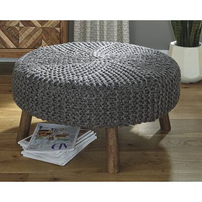 Jassmyn Charcoal Oversized Accent Ottoman