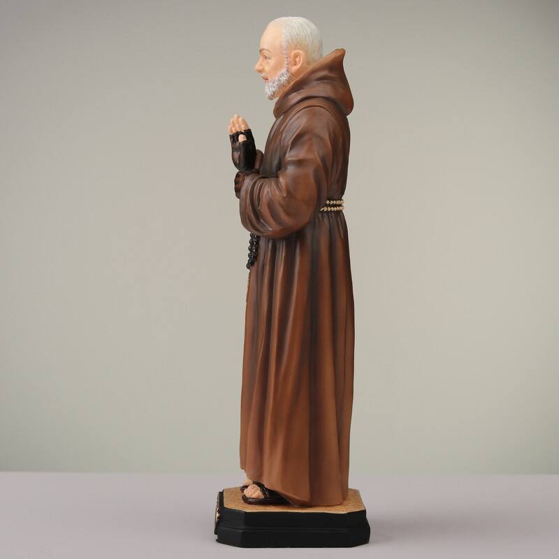 6.3 inches Height Polyresin Saint Pio of Pietrelcina (Padre Pio) Multicolor Finish Figurine