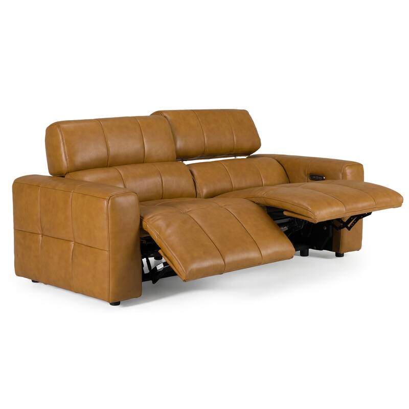 Divani Casa Chevak Modern Brown Leather Sofa w/ 2 Recliners