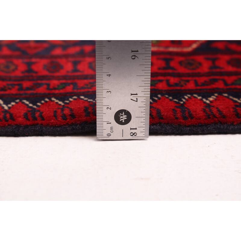 ECARPETGALLERY Hand-knotted Finest Khal Mohammadi Red Wool Rug - 4'2 x 5'10