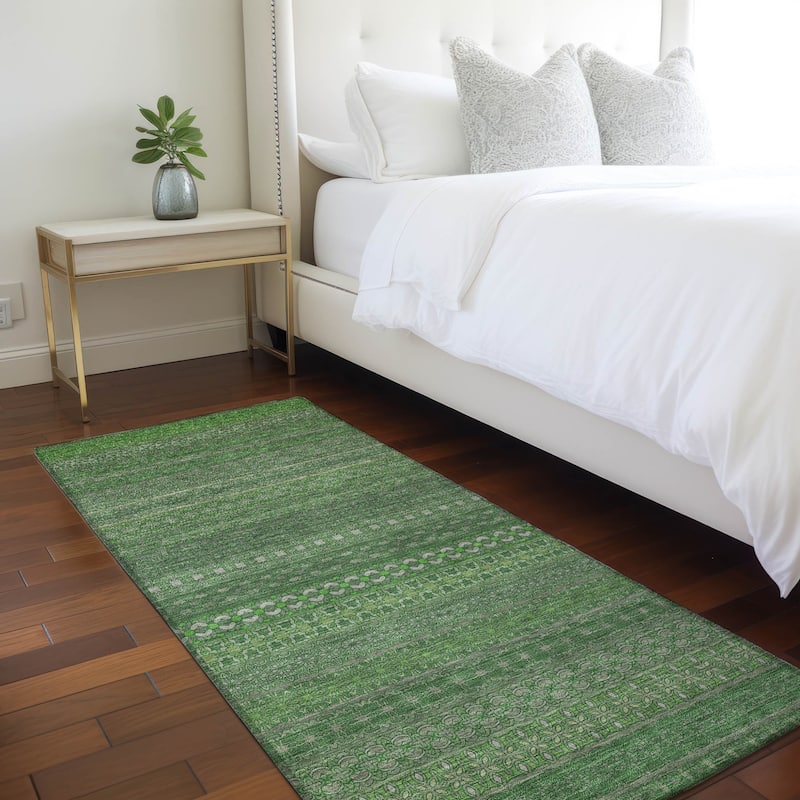 Alfisi Stripe Weather Resistant Timeless Fusion Outdoor Rug