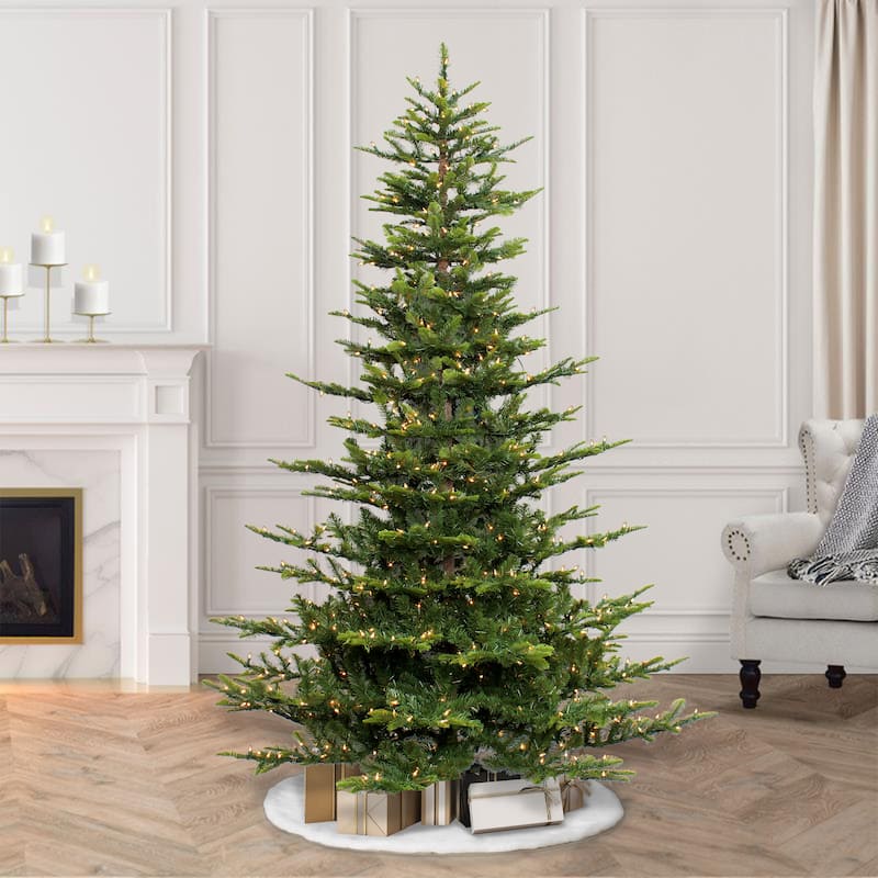 Puleo International 7.5 ft. Pre-Lit Aspen Fir Artificial Christmas Tree - Green