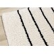 Soft Shag Cream Black Straight Lines Area Rug - Bed Bath & Beyond ...
