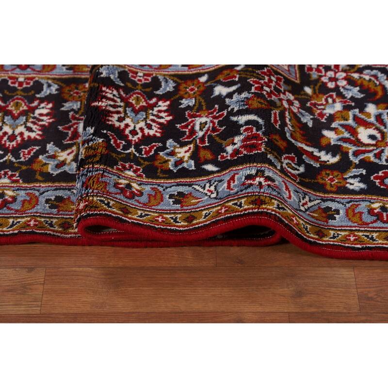 Kashan Turkish Area Rug Machine-Made Oriental Red Carpet - 9'7" x 12'6"