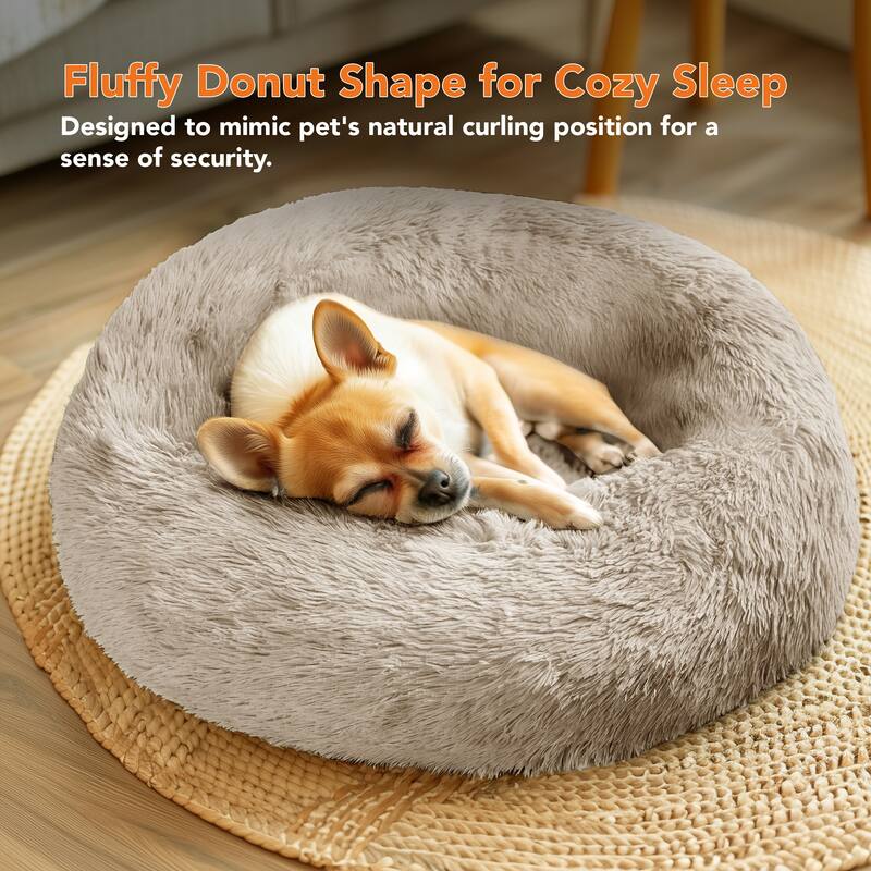 Deconovo Calming Donut Pet Bed OEKO-TEX Plush Washable