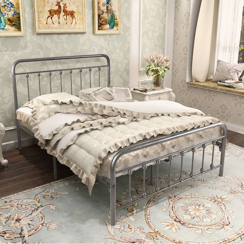 BANSA ROSE Classic Metal Pipe Bed Classic Retro Iron Frame Bed