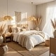 preview thumbnail 8 of 11, Boho Rattan Flower Pendant Light Coastal Hanging Fixture Light - 20" Wide