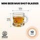preview thumbnail 4 of 5, 12 Pack 1 Oz Mini Beer Mug Shot Glasses with Handles for Party, Birthday (1.57 x 1.9 In)