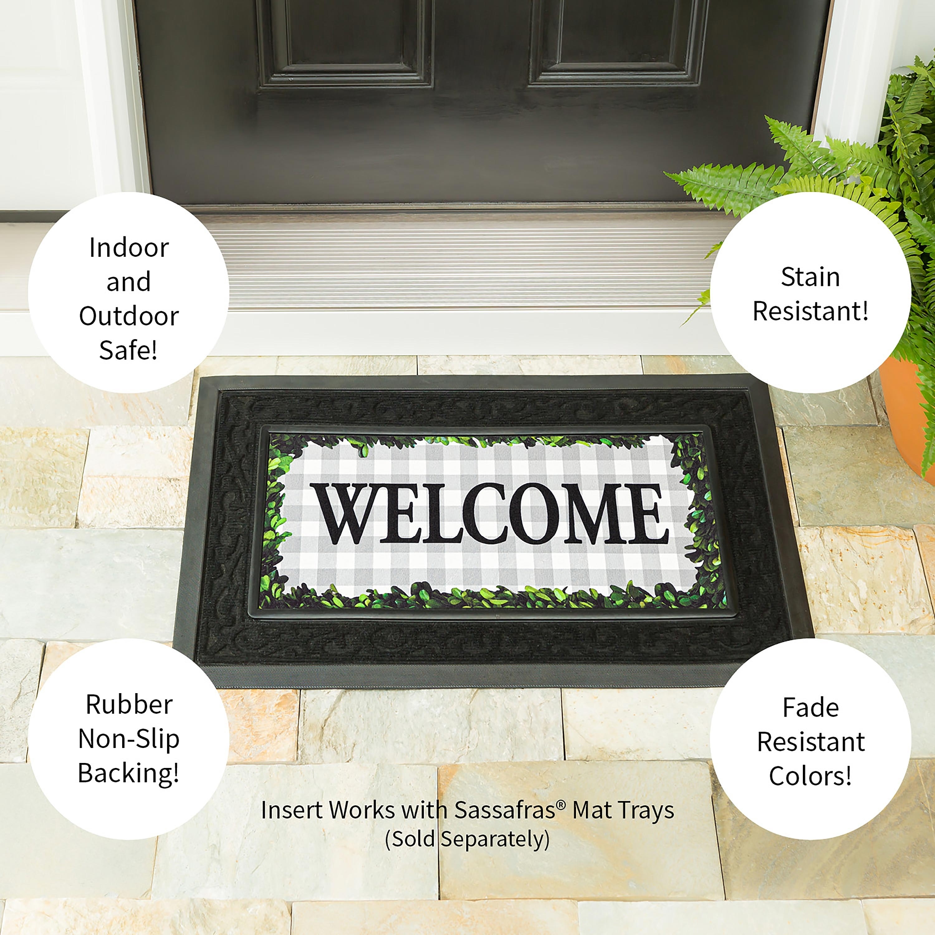 22 in. x 10 in. Boxwood Framed Plaid Sassafras Switch Mat