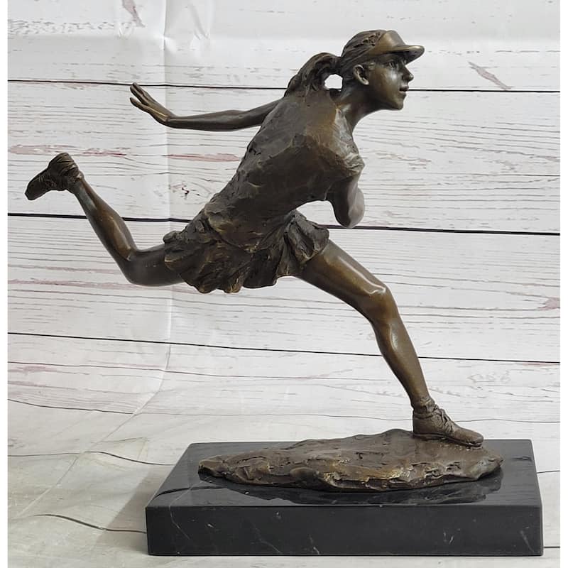 Original Female Tennis Star Player Trophy Bronze Satue By Spanish Artist Milo