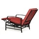 preview thumbnail 24 of 51, Outdoor Cushioned Chaise Lounge Adjustable Patio Reclining Lounge Chair, Recliner Lounge Chair & Bistro Table Set