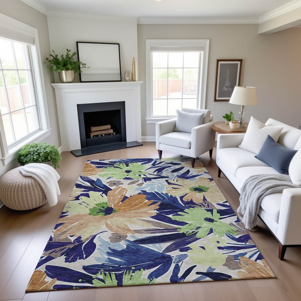 Premium Washable Super Soft Casual Floral Mayfield Rug