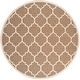 preview thumbnail 69 of 111, SAFAVIEH Courtyard Kathy Indoor/ Outdoor Waterproof Patio Backyard Rug 4' x 4' Round - Brown/Bone