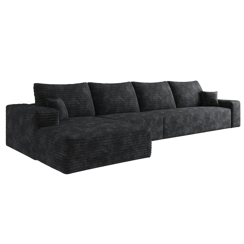 Sofa 135-in Casual Black 4 -seater Left Sectional - 8' x 10'