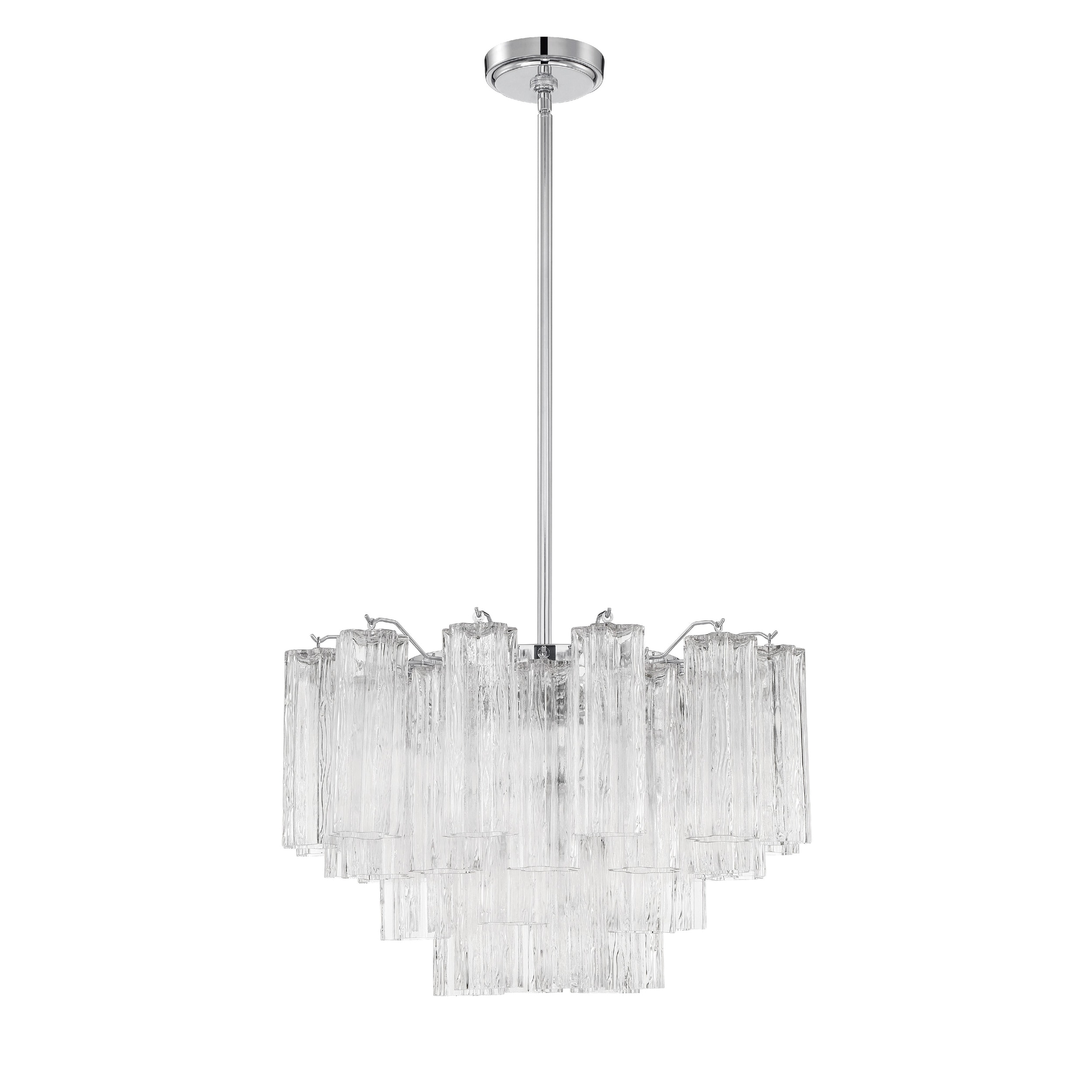 Addis 9 Light Polished Chrome Chandelier - 22"W x 14.25"H x 22"D
