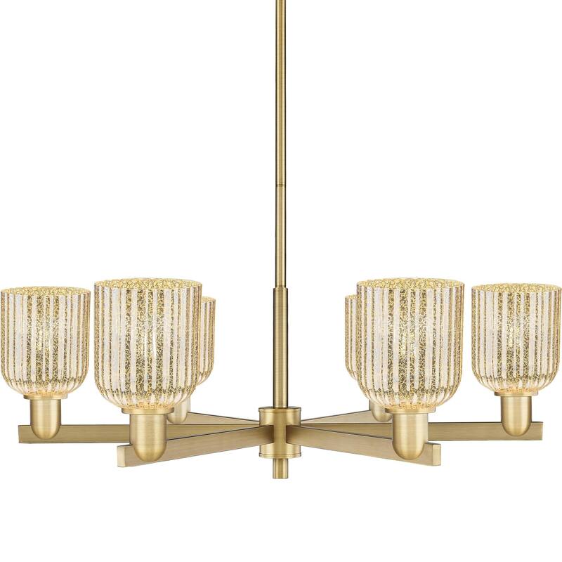 Innovations Lighting 716-6CR-11-35 Bridal Veil Chandelier Bridal Veil - Brushed Brass / Mercury