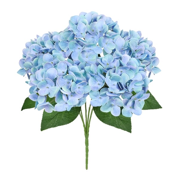 Set of 2 Natural Touch Blue Periwinkle Artificial Hydrangea Flower Stem ...