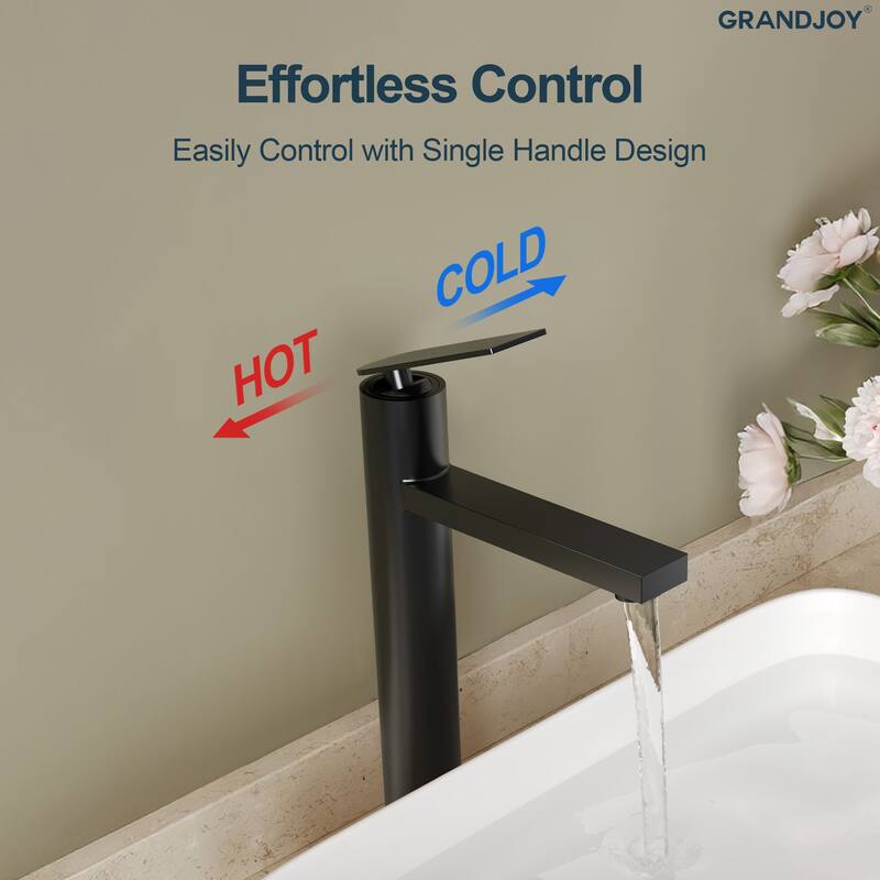 GRANDJOY 2-Pack High-Arc Bathroom Vanity Faucet, Single Hole Installation