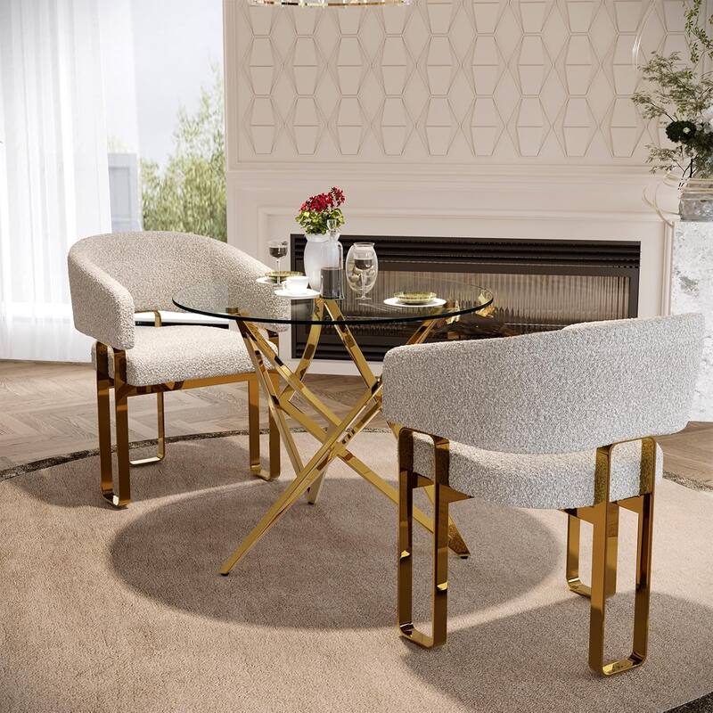 36 inch Clear Glass Round Dining Table