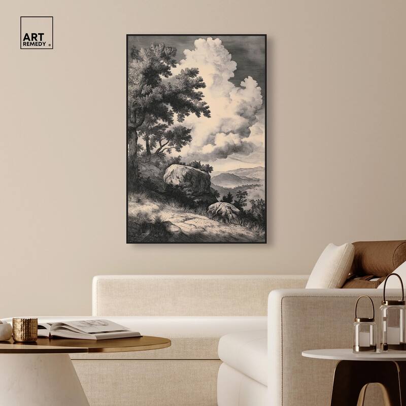 Chiaroscuro Cliffs Canvas by Art Remedy