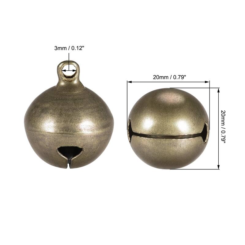 Jingle Bells, 1 Inch 10pcs, Craft Copper Bells Bulk DIY Bells Bronze - 0.79 Inch