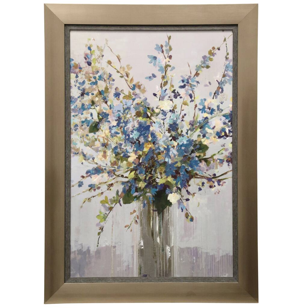 Framed Floral Printed and Gel Coated Ready to Hang Wall Art