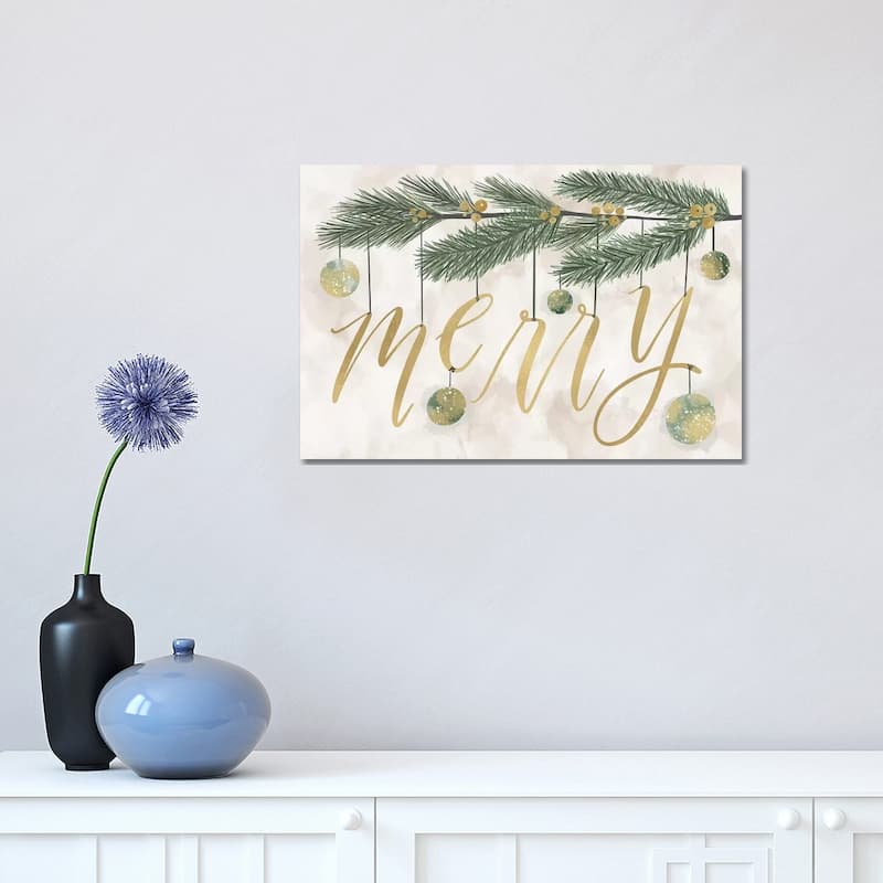 iCanvas "Gilded Christmas Greenery III" by Richelle Garn Canvas Print - 12x18x1.5