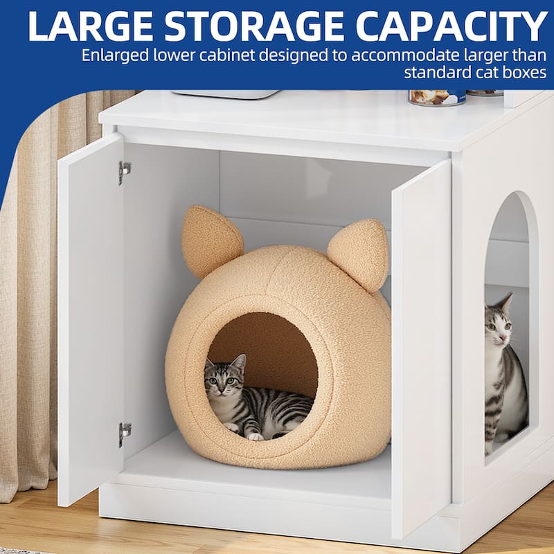 Moasis Hidden Litter Box Furniture with Power Hub for Self-Cleaning Litter Boxes
