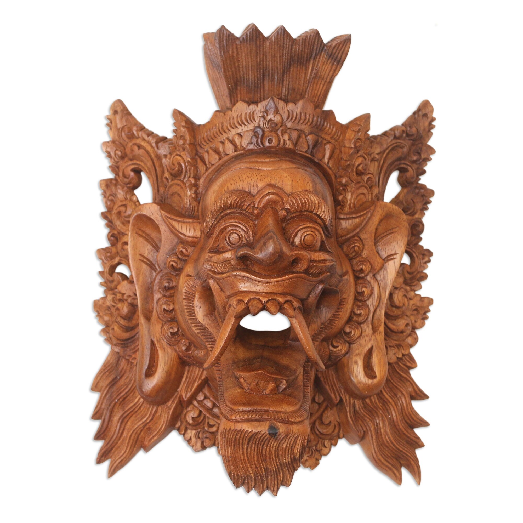 Handmade Optimist Wood mask (Indonesia) Overstock 40913020