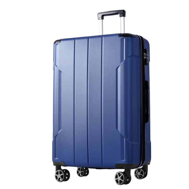 Hardshell Luggage, Lightweight Durable ABS Suitcases with Double Wheels - Blue
