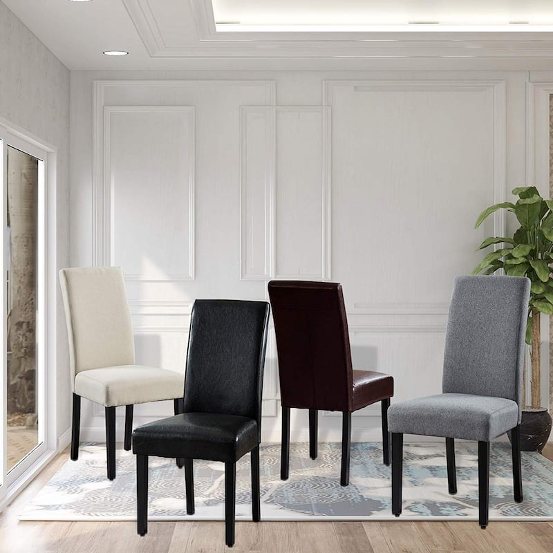 Copper Grove Elorza Grey Upholstered Solid Wood Armless Accent Chairs (Set of 2) - 12 x 18 x 36 Inches